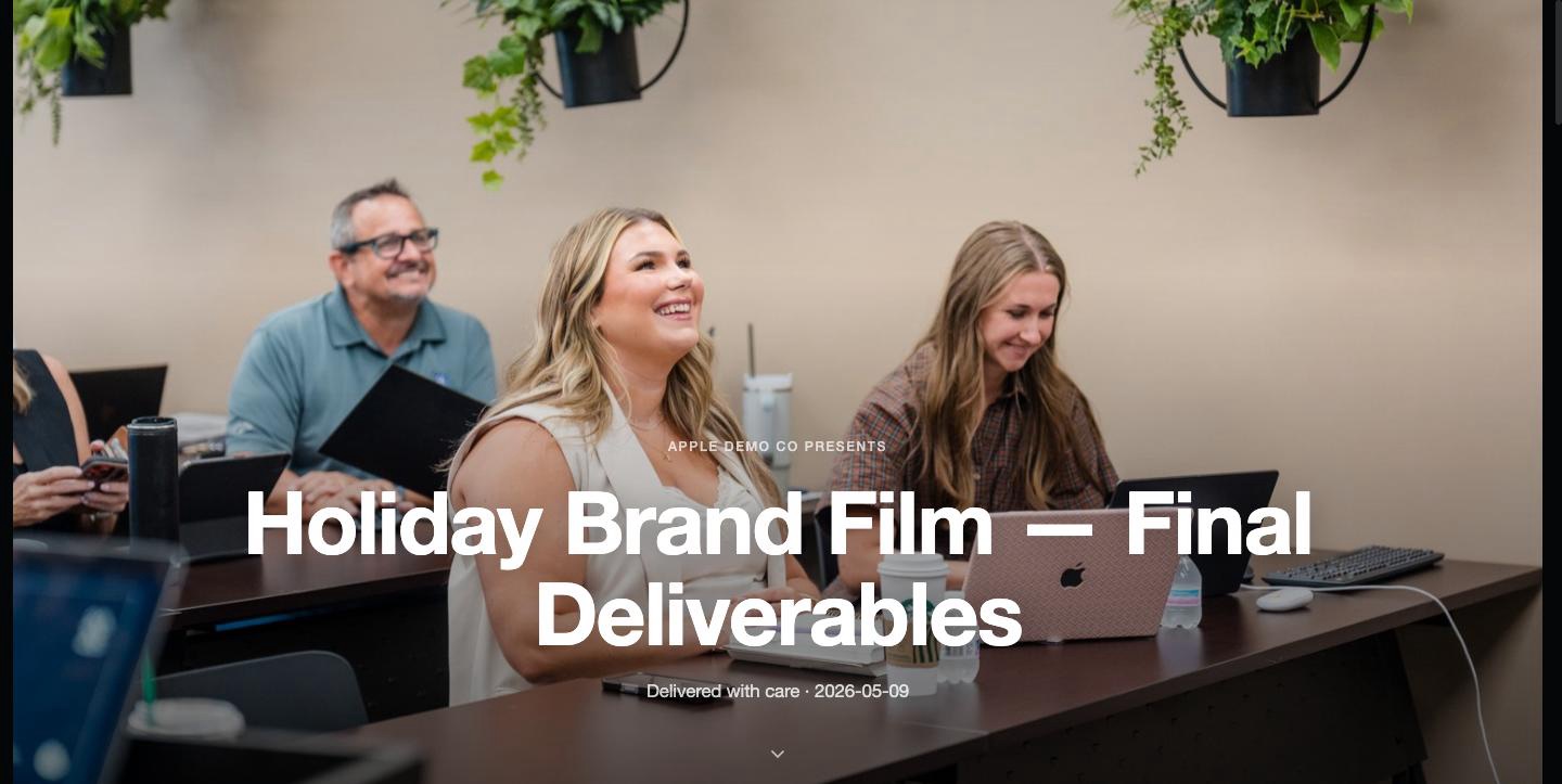 The cover a client lands on — your layout, your typeface, your name on it.